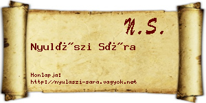 Nyulászi Sára névjegykártya