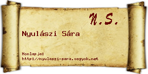 Nyulászi Sára névjegykártya